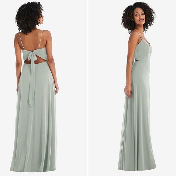 After Six Tie-Back Cutout Maxi Dress With Front Slit Size 2 - Picture 10 of 10